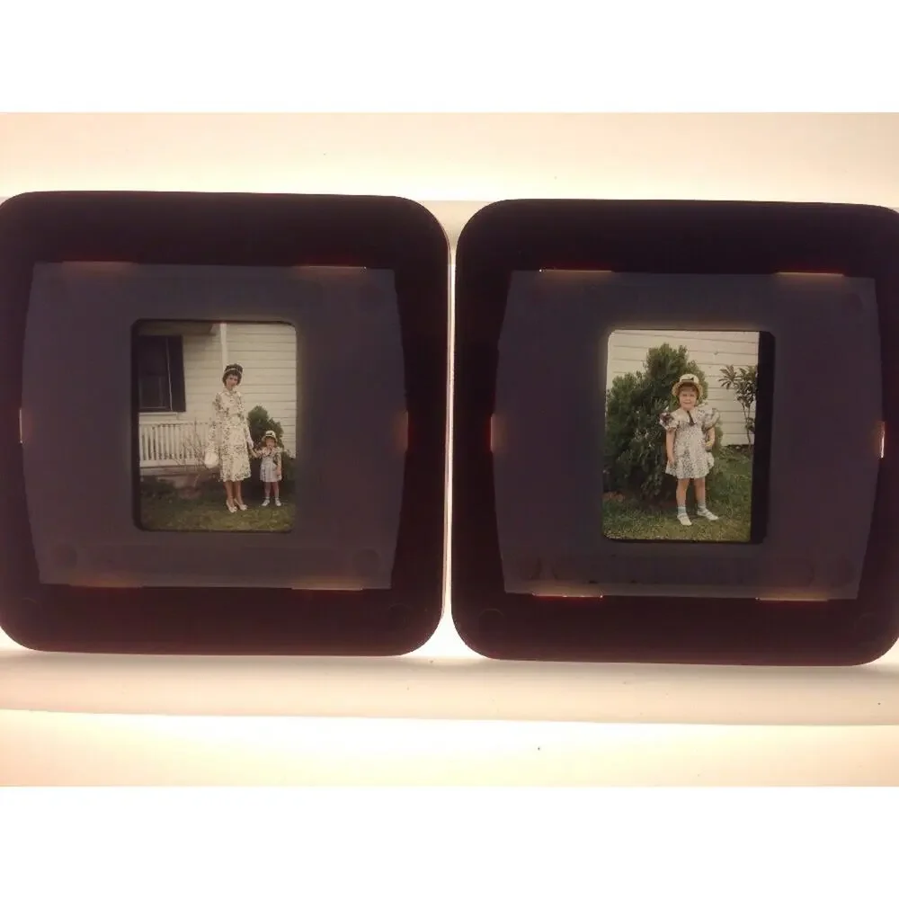 Lot 2 Vintage 1940s Kodachrome Little Girl Dress Woman Photograph Color Slides